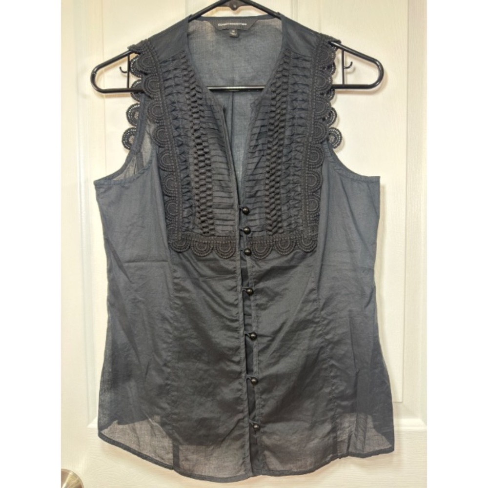Express Black Lace Trim Blouse